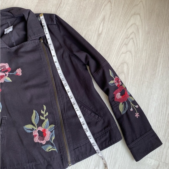 KENSIE Embroidered Asymmetrical Jacket Square Neck, Navy Blue - Picture 8 of 15